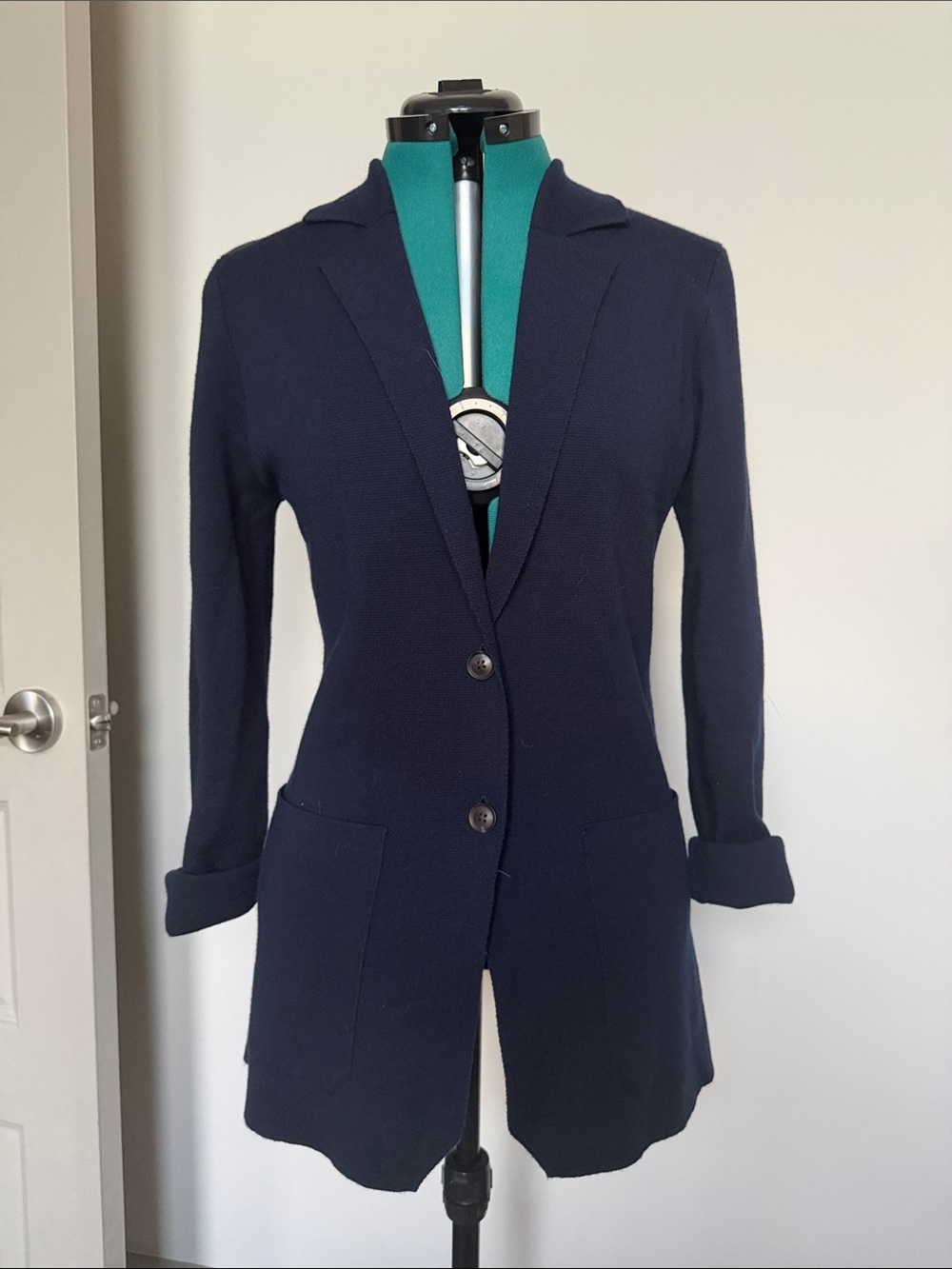 Peter Millar Navy Single-Button Women's Knit Blazer